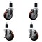 Service Caster 4'' SS Maroon Poly Wheel Swivel 1-1/2'' Expanding Stem Caster Set 2 Brakes, 4PK SCC-SSEX20S414-PPUB-MRN-2-TLB-2-112 - alternate 1